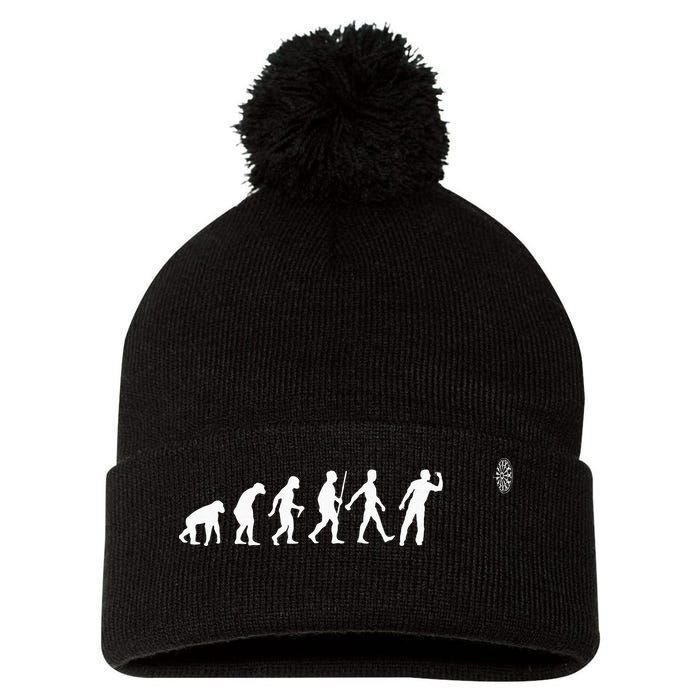 Funny Dart Bullseye Dartboard Team Players Pom Pom 12in Knit Beanie