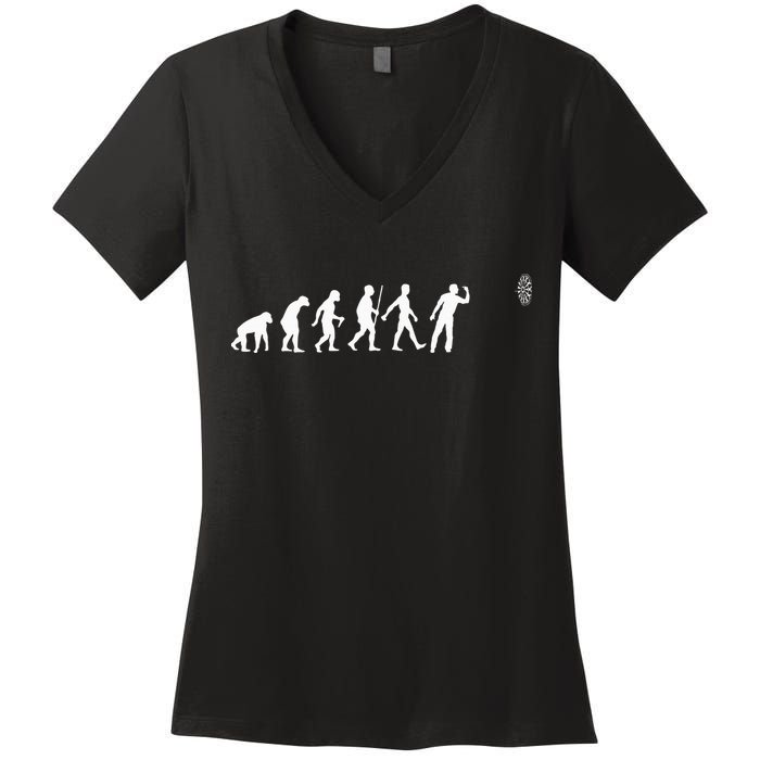 Funny Dart Bullseye Dartboard Team Players Women's V-Neck T-Shirt