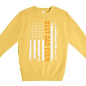 Father's Day Best Dad Ever With Us American Flag Cool Gift Premium Crewneck Sweatshirt