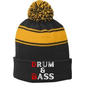 Funny Drum & Bass Rum & Ass Lovers Stripe Pom Pom Beanie