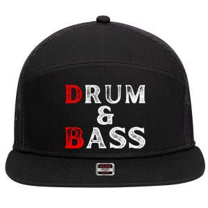 Funny Drum & Bass Rum & Ass Lovers 7 Panel Mesh Trucker Snapback Hat