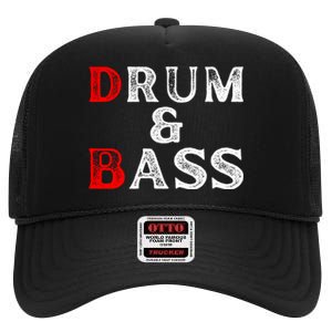 Funny Drum & Bass Rum & Ass Lovers High Crown Mesh Back Trucker Hat