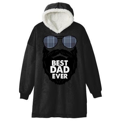 Father's Day Best Dad Ever Funny Beard Glasses Gift For Father Hooded Wearable Blanket