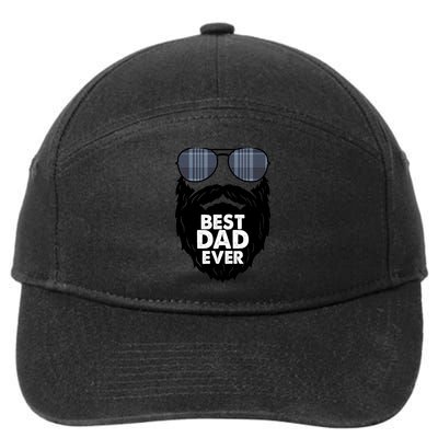 Father's Day Best Dad Ever Funny Beard Glasses Gift For Father 7-Panel Snapback Hat
