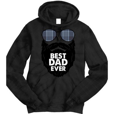Father's Day Best Dad Ever Funny Beard Glasses Gift For Father Tie Dye Hoodie