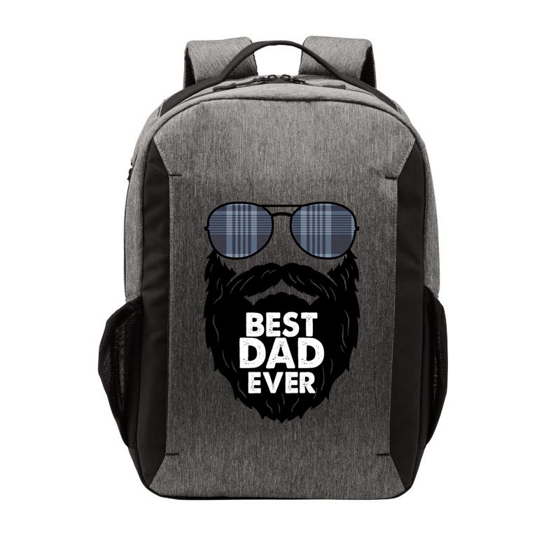 Father's Day Best Dad Ever Funny Beard Glasses Gift For Father Vector Backpack