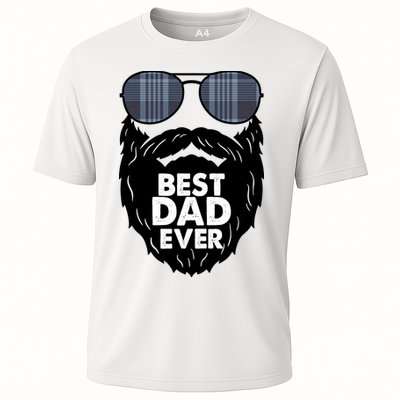 Father's Day Best Dad Ever Funny Beard Glasses Gift For Father Performance Shirt