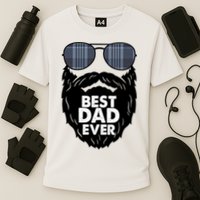 Father's Day Best Dad Ever Funny Beard Glasses Gift For Father Cooling Performance Crew T-Shirt