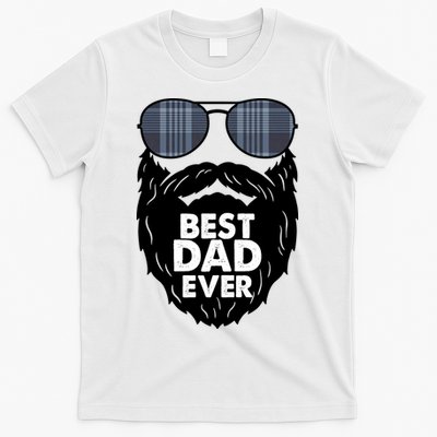Father's Day Best Dad Ever Funny Beard Glasses Gift For Father T-Shirt