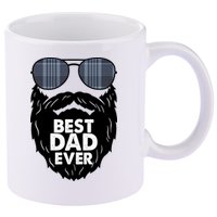Father's Day Best Dad Ever Funny Beard Glasses Gift For Father 11oz C Handle Ceramic Mug