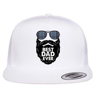 Father's Day Best Dad Ever Funny Beard Glasses Gift For Father Flatbill Hat