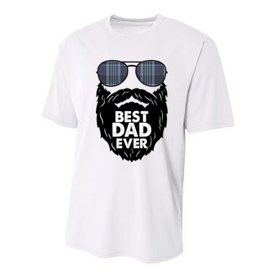 Father's Day Best Dad Ever Funny Beard Glasses Gift For Father Youth Performance Sprint T-Shirt