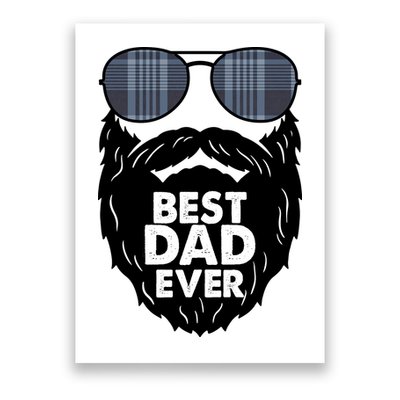 Father's Day Best Dad Ever Funny Beard Glasses Gift For Father Poster