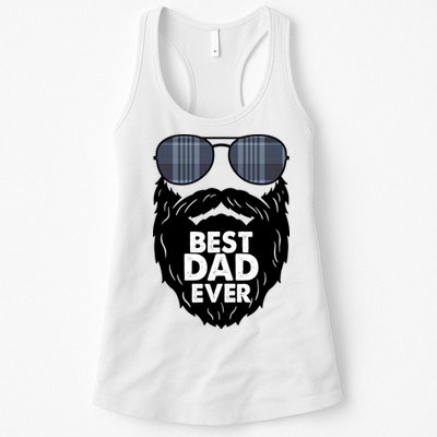 Father's Day Best Dad Ever Funny Beard Glasses Gift For Father Womens Tank Top