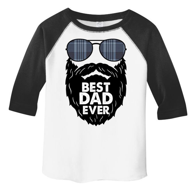 Father's Day Best Dad Ever Funny Beard Glasses Gift For Father Toddler Fine Jersey T-Shirt