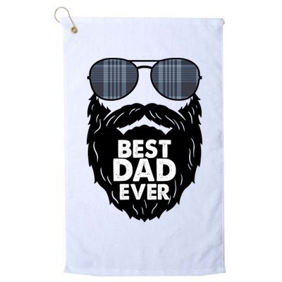 Father's Day Best Dad Ever Funny Beard Glasses Gift For Father Golf Towel