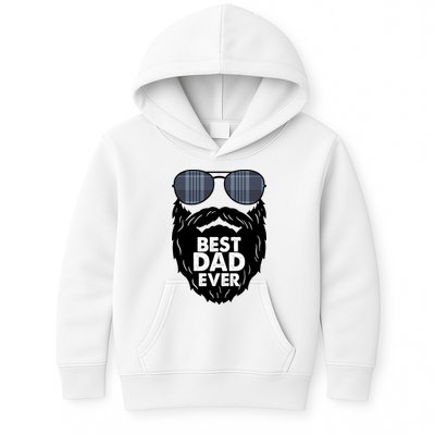 Father's Day Best Dad Ever Funny Beard Glasses Gift For Father Kids Hoodie