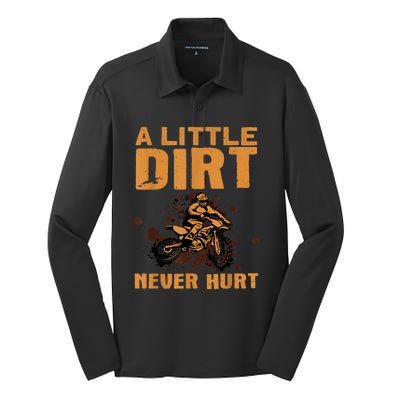 Funny Dirt Bike For Men Women Motocross Dirtbike Lover Silk Touch Performance Long Sleeve Polo