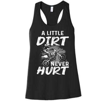 Funny Dirt Bike Gift For Boys Motorcycle Motocross Biker Women's Racerback Tank