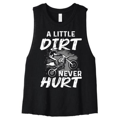 Funny Dirt Bike Gift For Boys Motorcycle Motocross Biker Women's Racerback Cropped Tank