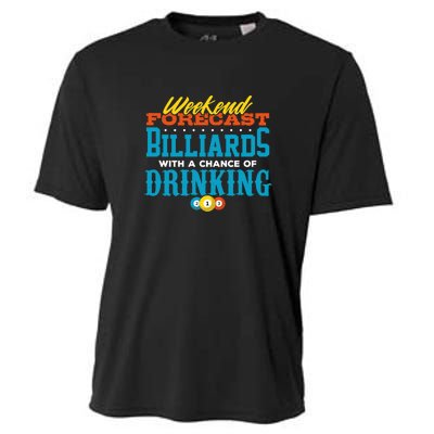 Father's Day Billiards With A Chance Of Drinking Gift For Dad Cooling Performance Crew T-Shirt