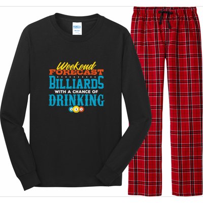 Father's Day Billiards With A Chance Of Drinking Gift For Dad Long Sleeve Pajama Set