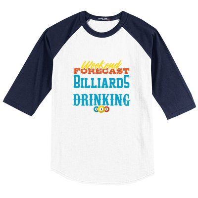 Father's Day Billiards With A Chance Of Drinking Gift For Dad Baseball Sleeve Shirt