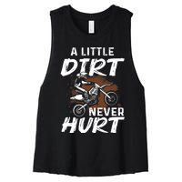 Funny Dirt Bike Gift For Boys Motorcycle Motocross Biker Women's Racerback Cropped Tank