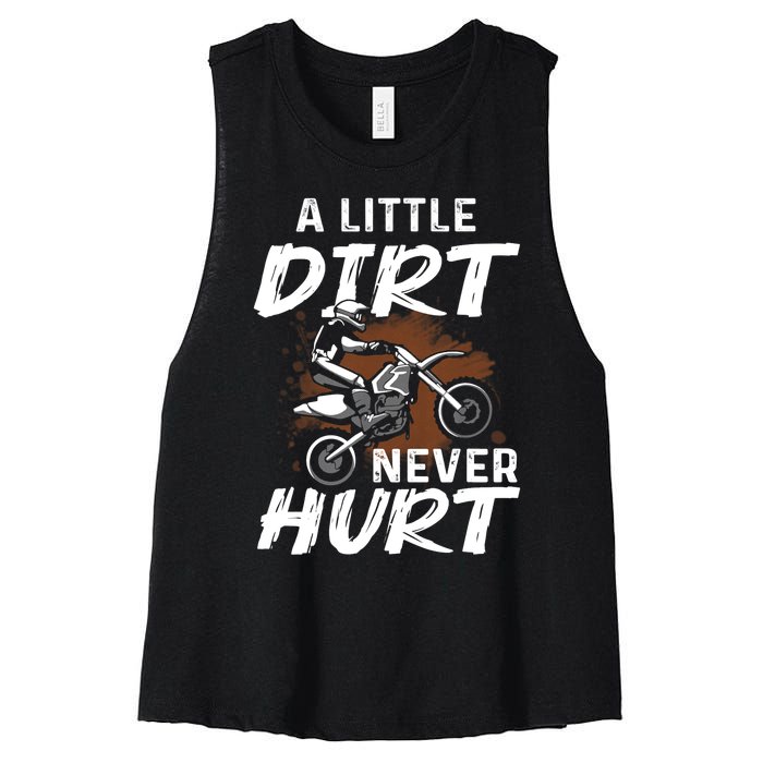 Funny Dirt Bike Gift For Boys Motorcycle Motocross Biker Women's Racerback Cropped Tank