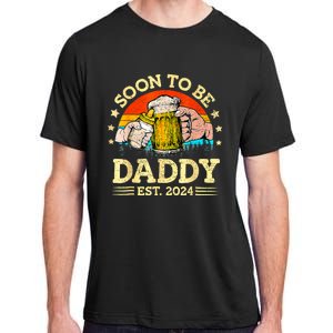 FatherS Day Beer Soon To Be Daddy 2024 First Adult ChromaSoft Performance T-Shirt