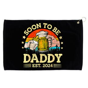 FatherS Day Beer Soon To Be Daddy 2024 First Grommeted Golf Towel