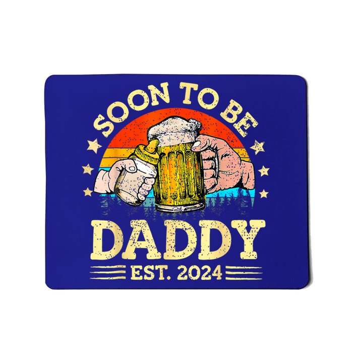 FatherS Day Beer Soon To Be Daddy 2024 First Mousepad