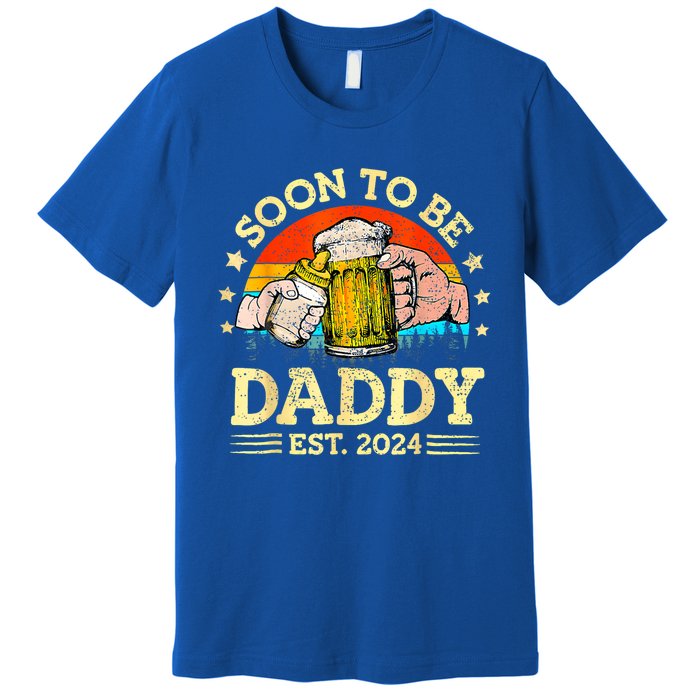 FatherS Day Beer Soon To Be Daddy 2024 First Premium T-Shirt