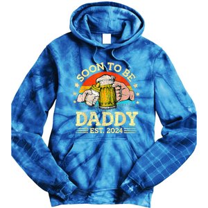 FatherS Day Beer Soon To Be Daddy 2024 First Tie Dye Hoodie