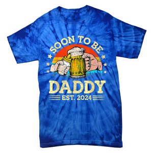 FatherS Day Beer Soon To Be Daddy 2024 First Tie-Dye T-Shirt