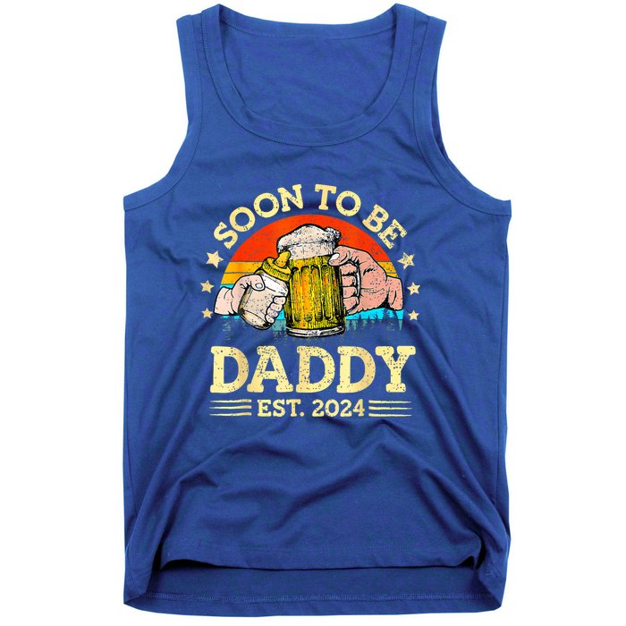 FatherS Day Beer Soon To Be Daddy 2024 First Tank Top