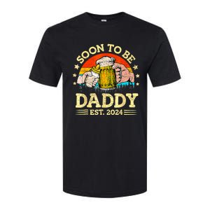 FatherS Day Beer Soon To Be Daddy 2024 First Softstyle CVC T-Shirt