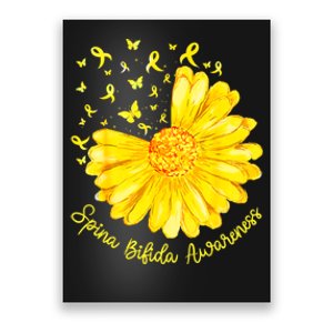 Funny Daisy Butterfly Yellow Ribbon Spina Bifida Awareness Poster