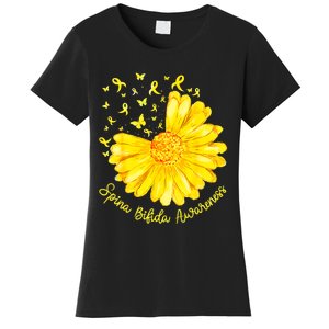 Funny Daisy Butterfly Yellow Ribbon Spina Bifida Awareness Women's T-Shirt