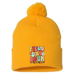 Field Day Bruh Groovy Funny Saying Field Day 2024 Teacher Pom Pom 12in Knit Beanie