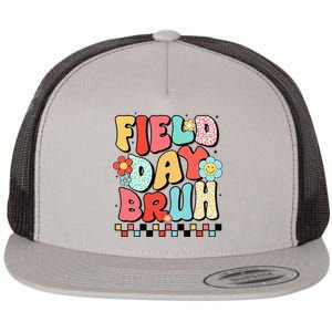 Field Day Bruh Groovy Funny Saying Field Day 2024 Teacher Flat Bill Trucker Hat