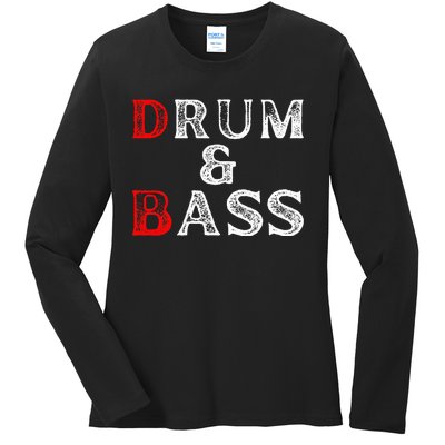 Funny Drum & Bass Rum & Ass Lovers Ladies Long Sleeve Shirt