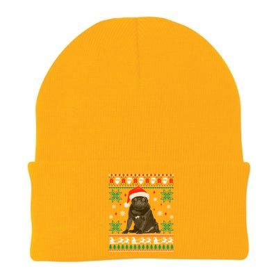 Funny Dog Black Pug Ugly Christmas Gift Knit Cap Winter Beanie