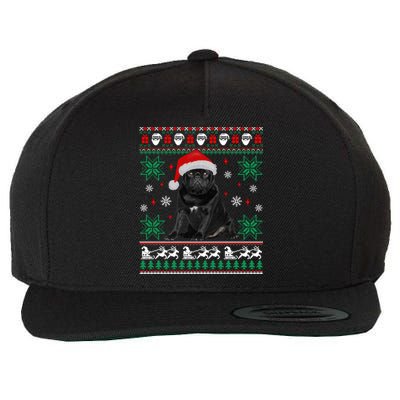 Funny Dog Black Pug Ugly Christmas Gift Wool Snapback Cap