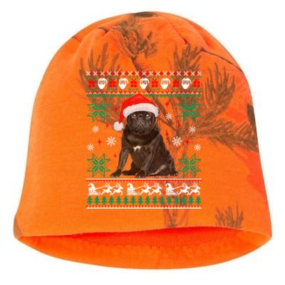 Funny Dog Black Pug Ugly Christmas Gift Kati - Camo Knit Beanie