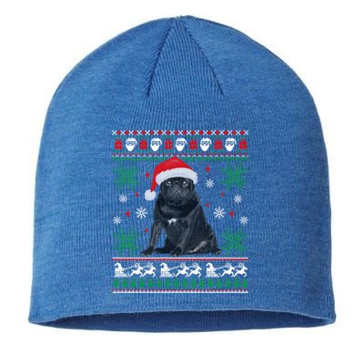 Funny Dog Black Pug Ugly Christmas Gift Sustainable Beanie