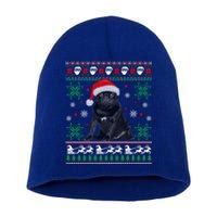 Funny Dog Black Pug Ugly Christmas Gift Short Acrylic Beanie