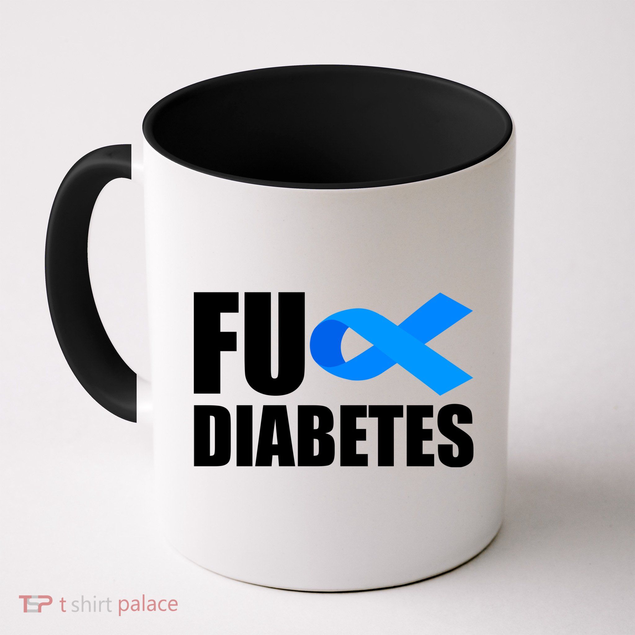 Fuck Diabetes Blue Ribbon Awareness Mug