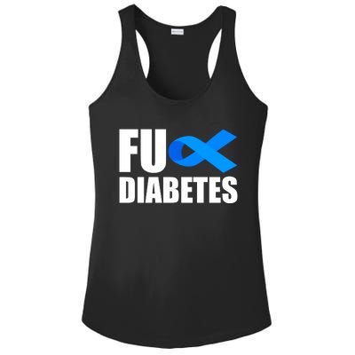 Fuck Diabetes Blue Ribbon Awareness Ladies PosiCharge Competitor Racerback Tank