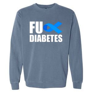 Fuck Diabetes Blue Ribbon Awareness Garment-Dyed Sweatshirt